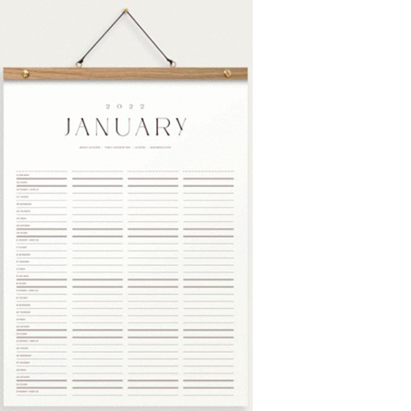 Wall Monthly Calendar 2022